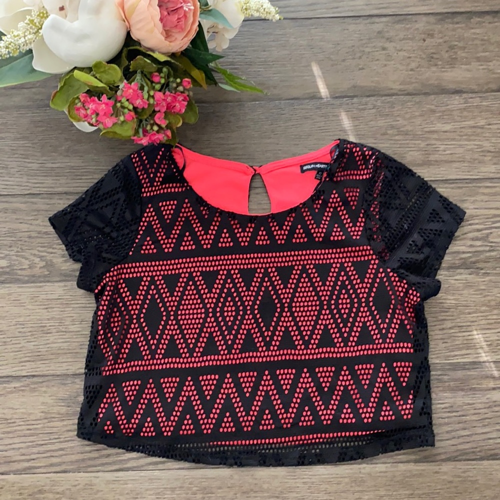 Sequin Hearts crop top size 12 girls